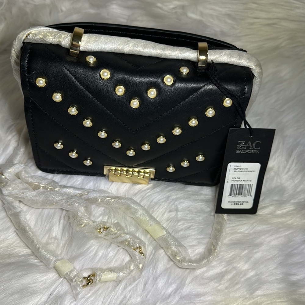 ZAC Zac Posen™ Soft Earthette Mini Chain Shoulder - Pearl Lady. NWT - Picture 3 of 11